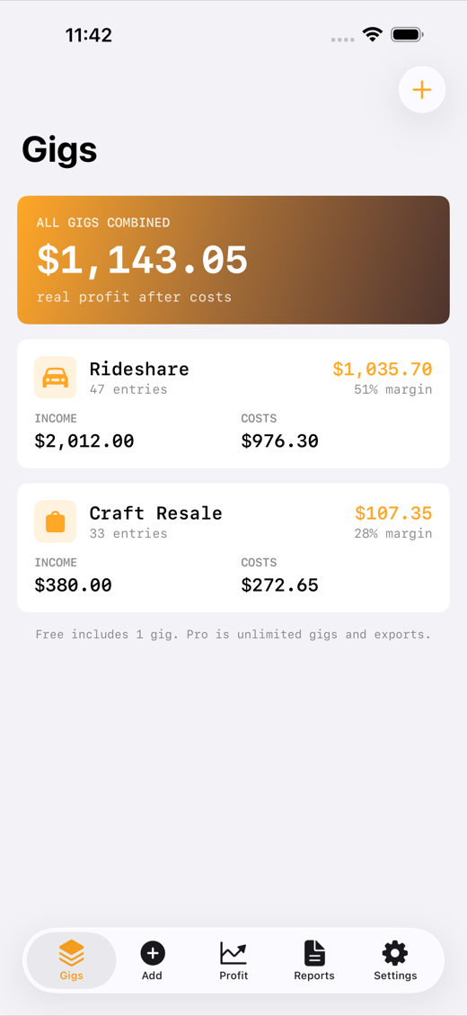 GigLedger screenshot 1
