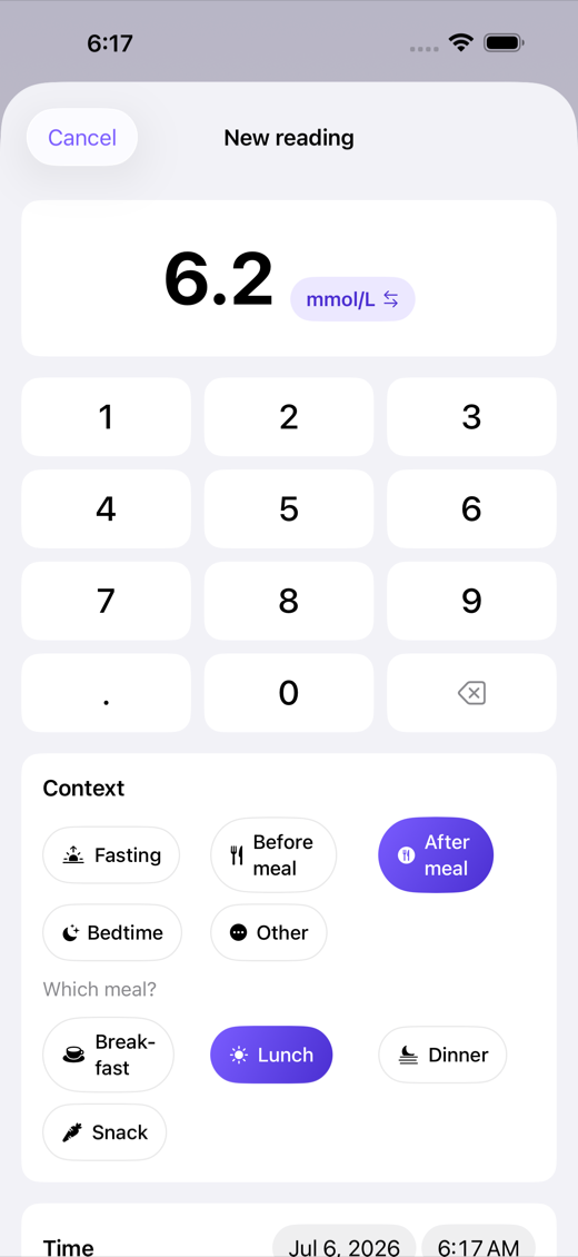 GlucoNote screenshot 2