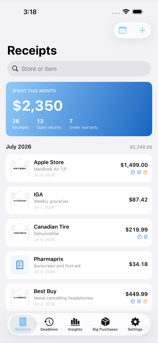 KeepReceipt screenshot 1