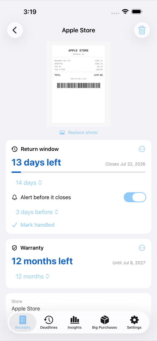 KeepReceipt screenshot 2