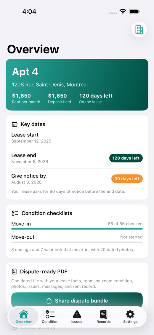 LeaseNotes screenshot 1