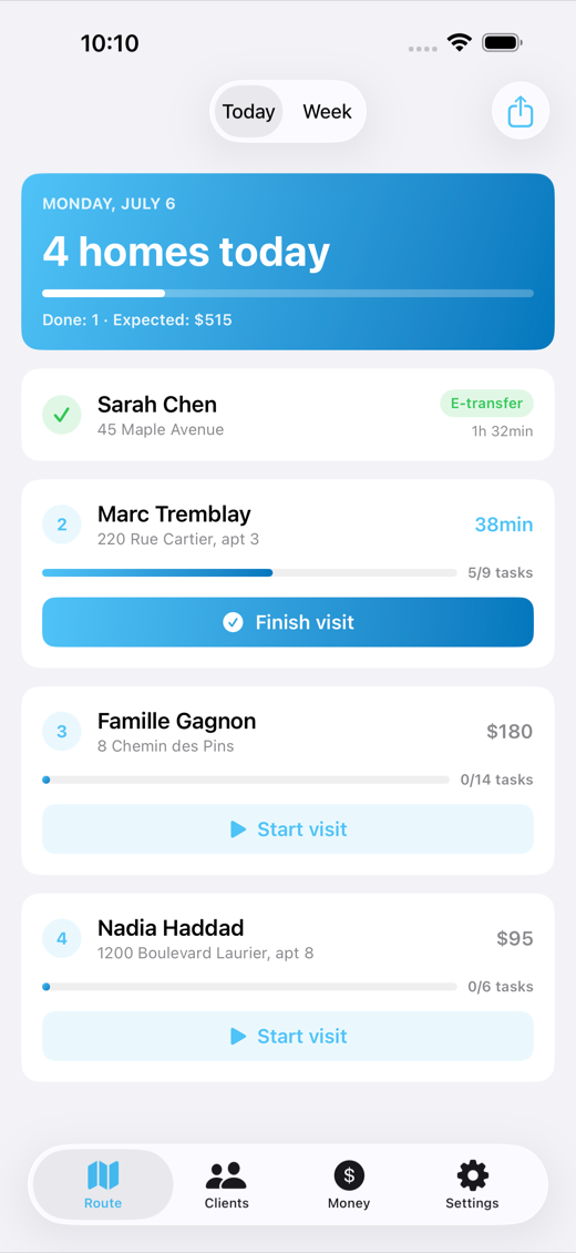 TidyRoute screenshot 1