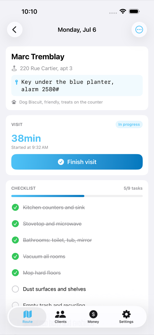 TidyRoute screenshot 2